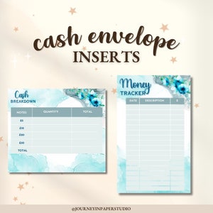 Simple Chic Budgeting Inserts | Cash Trackers | Printable insert | Cash Spending Log | Spending Tracker | Expense Tracker | Cash Envelope