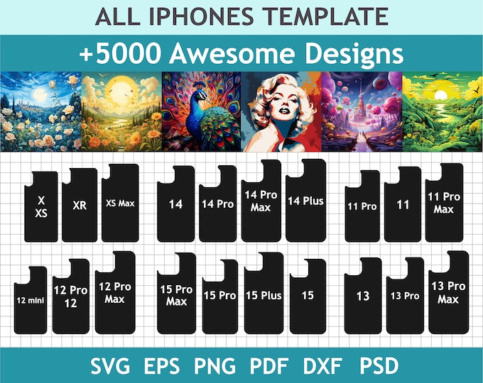 Phone Case Template 500 Designs PNG Bundle, Sublimation Template for