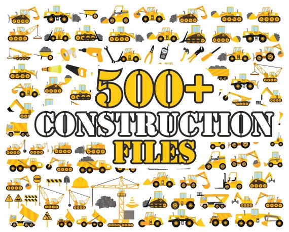Construction SVG Mega Bundle - Boy Birthday Svg - Construction Clipart - Construction Font Alphabet - Cricut Cutting Files - Commercial Use