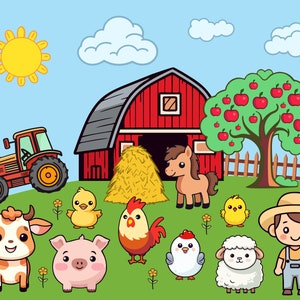 Farm Animals SVG Clipart - Cute Farm Bundle - Farm Animals SVG Clip Art - Cricut Cutting Files - Commercial Use - Instant Download
