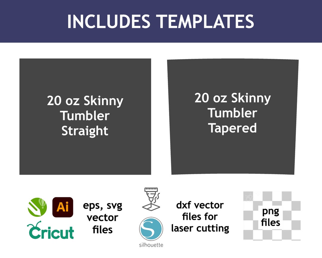 Tumbler SVG Template 20oz - Tumbler Template PNG - Straight Tapered ...