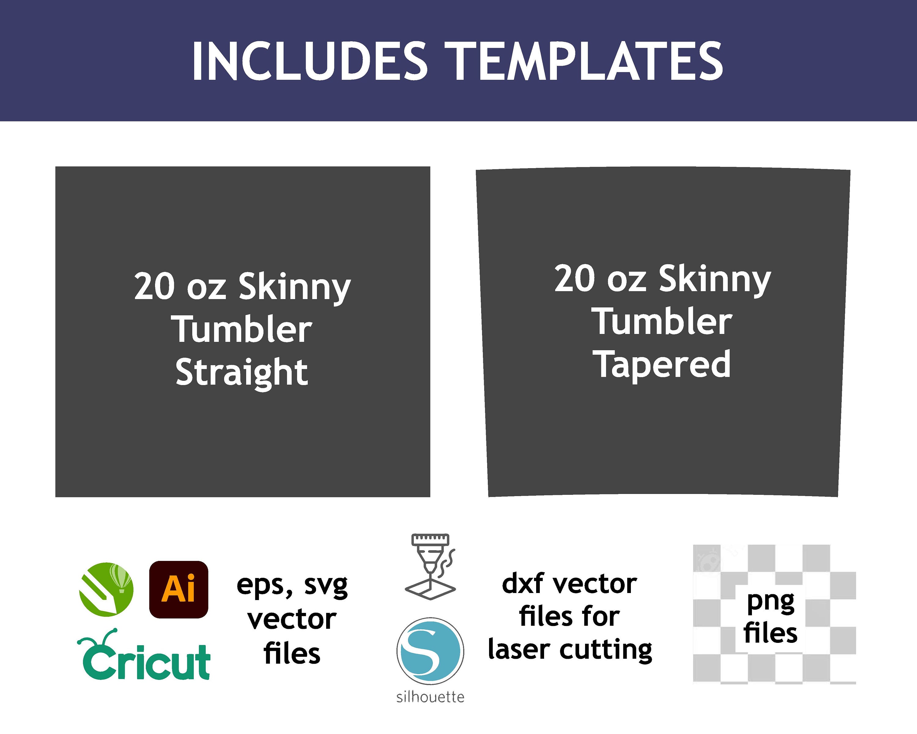 Tumbler SVG Template 20oz Tumbler Template PNG Straight Etsy