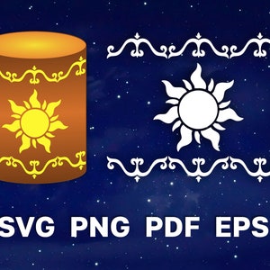 Princess Sun SVG - Sun Lantern Svg - INSTANT DOWNLOAD - Cricut Outline - Svg Cut Files - Outline Svg for Cricut