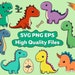 Dinosaur Clipart - SVG - PNG - EPS - Digital Cute Dinos Clip Art ...