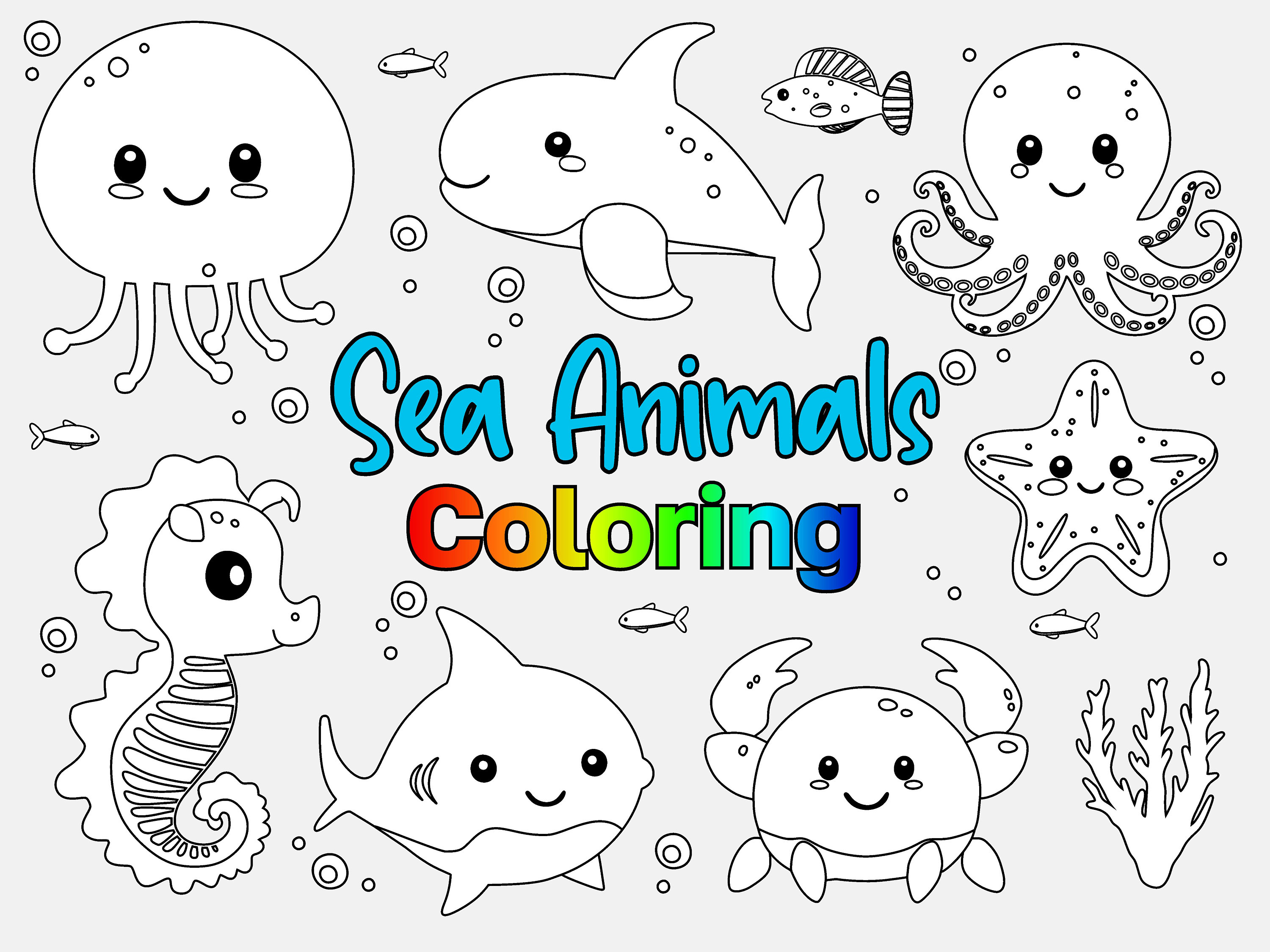 Kids Big Coloring Pages Sea Animals [2025]