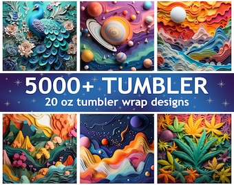 5000 Tumbler Wrap Designs MEGA Bundle - 3D Tumbler Sublimation Pack - High Quality PNG - Commercial Use