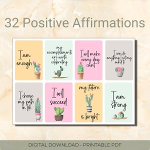 Tarjetas de Afirmaciones Positivas - Tarjetas de Confianza, Ánimo y Atención Plena - Tarjetas de Mentalidad Positiva - Tarjetas de Autocuidado - Descarga Digital