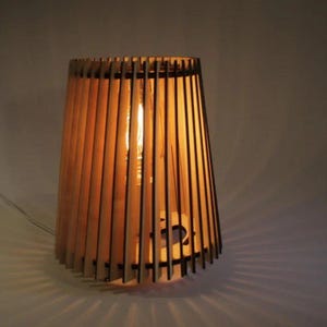 Laser Cut Wooden Lamp SVG File – DIY Craft Template for Woodworking Projects