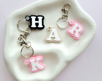 Laser Cut Single Letter Keychain – A to Z Alphabet Initial Keyring – Personalized Wooden Gift |cdr