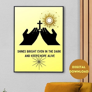 Moderne christliche Wandkunst, druckbares christliches Poster, christliches Kunstwerk für Raumdekor, niedliches ästhetisches religiöses Poster