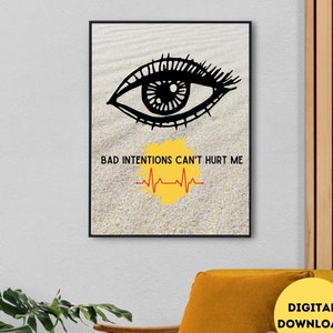 Original Evil Eye Aura Poster,  Spiritual Wall Art, Blue Evil Eye Wall Poster, Printable Tredy Evil Eye Wall Art