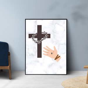 Cross Poster, Christian Printable Wall Art, Modern Christian Art, Christian Gift, Religious Gift, Minimalist Designs