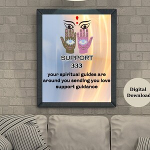 Angel Number 333 Poster, Aura Gradient Spiritual Poster, Angel Number Wall Art, Spiritual Wall Art for Dorm, Digital Art Print