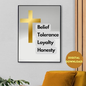 Jesus Cross muurposter, Christelijke afdrukbare kunst, Cross digitale muurprint, Christelijk interieur, Afdrukbare schrift Digitale kunst