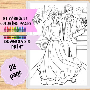 Barbie Ken and His Friends 23 pages Coloring Book, Coloring Book for Self Print From Barbie, Barbie coloring page, Barbie Coloring Book