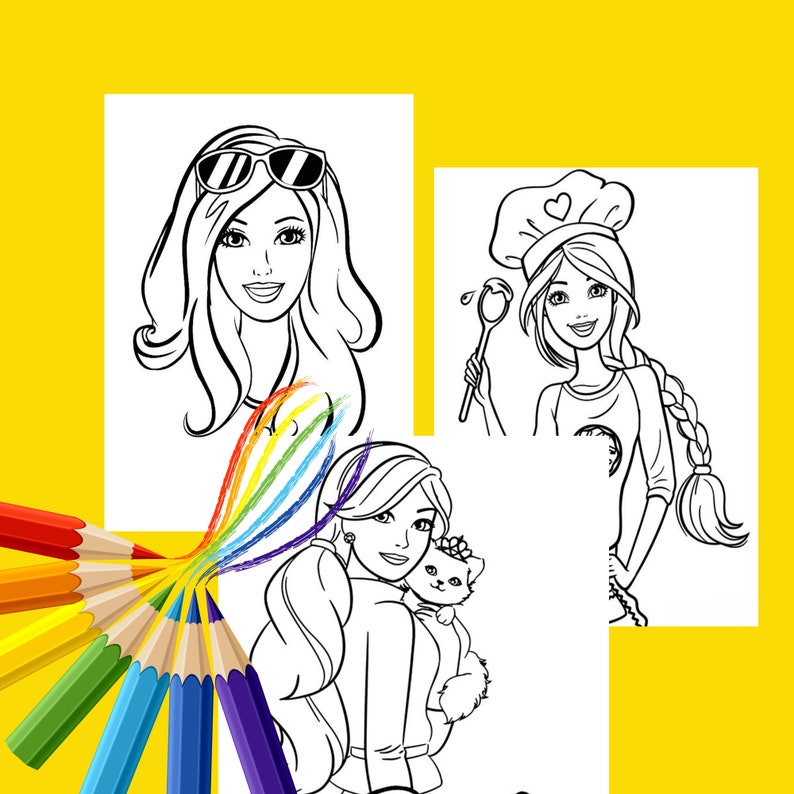 Coloring Math Barbie Barbie Coloring Pages Barbie Coloring Sheets for Kids - Etsy Australia