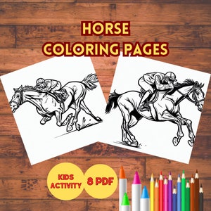 Horse Coloring Pages, Printable Coloring Sheets, Animal Coloring Pages for Girls & Woman, Printable PDF