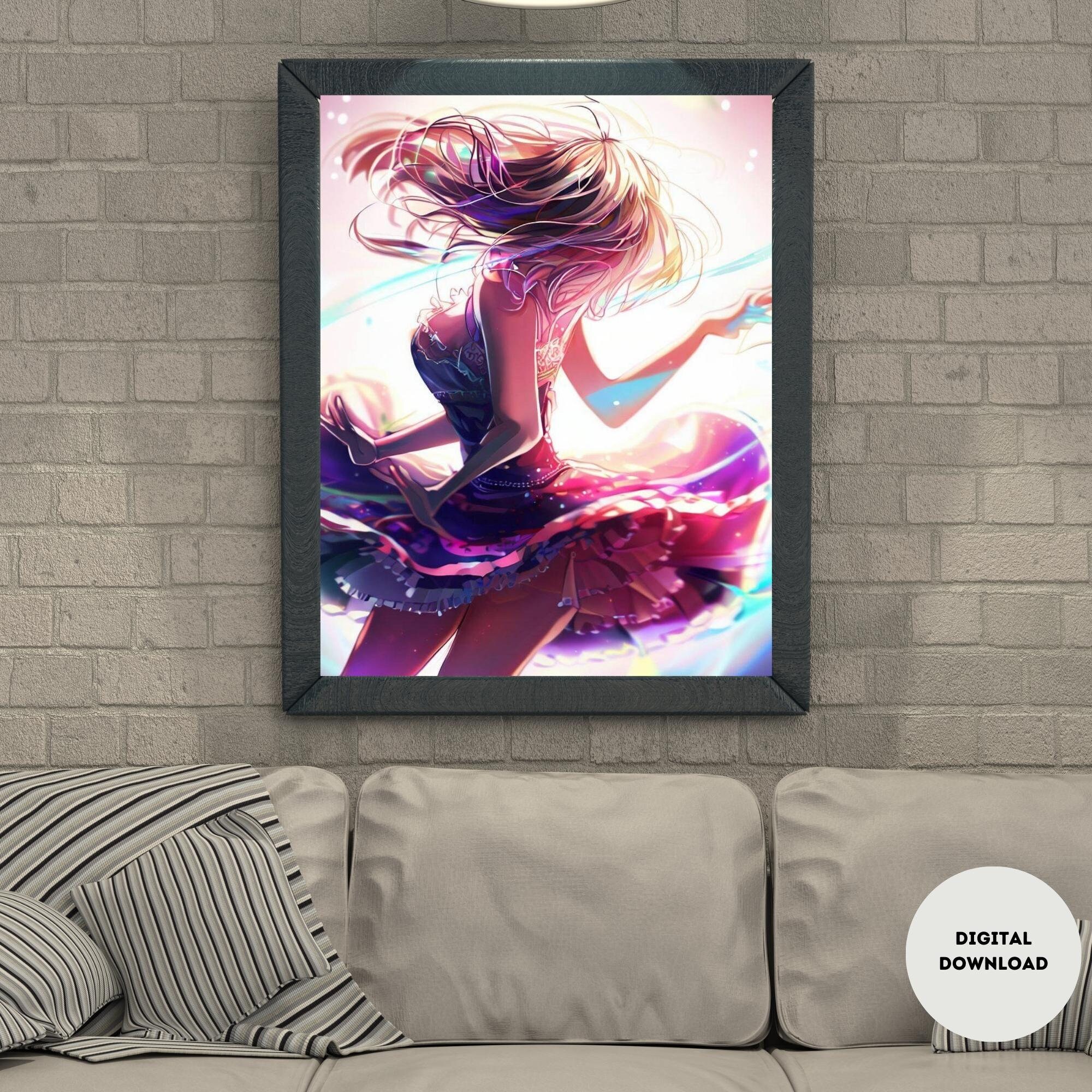 Dancing Anime Girl Poster Cute Anime Figure Wall Art Aesthetic Anime dancing-anime-girl-poster-cute-anime-figure-wall-art-aesthetic-anime