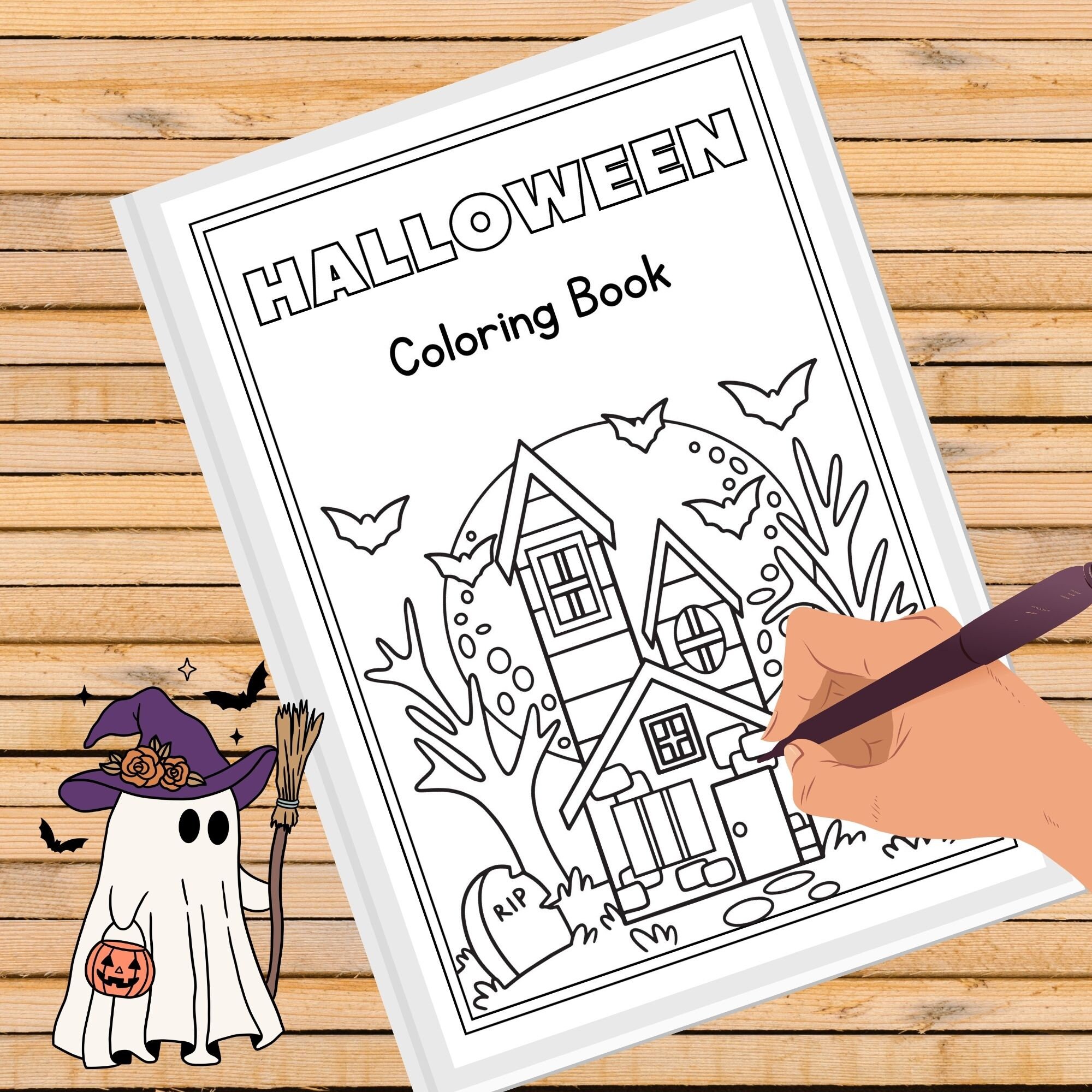 Halloween Coloring Book Pages for Kids, Creepy and Kid-friendly