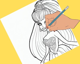 Disegni da colorare di Barbie: Schede di attività per bambini