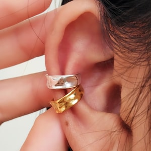 Ohr Manschette Ohrring Vergoldete Sterling Silber Ohr Manschette Kein Piercing Knorpel Hoop Ohrring Einzigartige Handgemachte Schmuck Geschenk für Sie