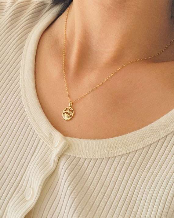 Sydney Skyline Necklace Gold Plated Sterling Silver Travel Jewellery Gift