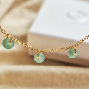 Natürliche Jade Armband 14k Gold Filled Grün Edelstein Armband Minimalist Fine Schmuck Geschenk für Sie