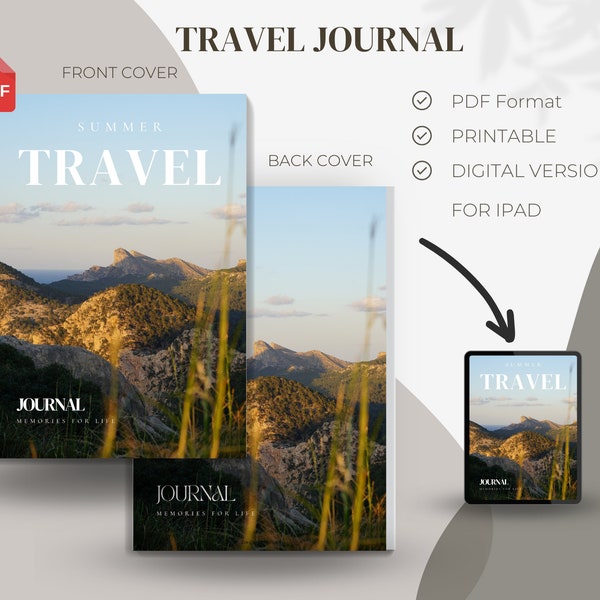 Digital Travel Journal | Printable Journal | Travel Gift | Holiday Memory Book | Travel Lover | Gift for Travellers | Travel Planner | IPad