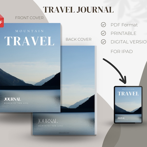 Digital Travel Journal | Printable Journal | Travel Gift | Reisetagebuch | Travel Lover | Gift for Travellers | Travel Planner | IPad