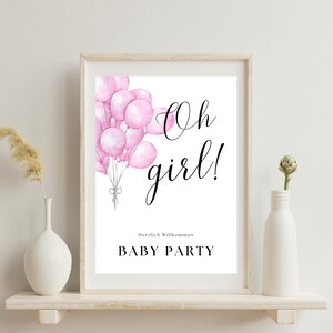 Plaque de bienvenue pour fille baby shower, personnalisable, belle décoration, parfaite pour célébrer un événement des nouveautés Téléchargement instantané Imprimer le PDF
