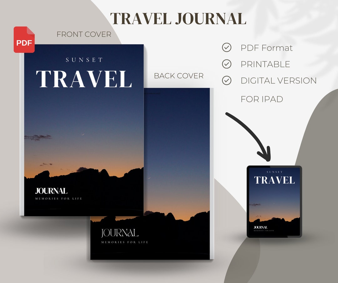 Digital Travel Journal Printable Journal Travel Gift Holiday Memory