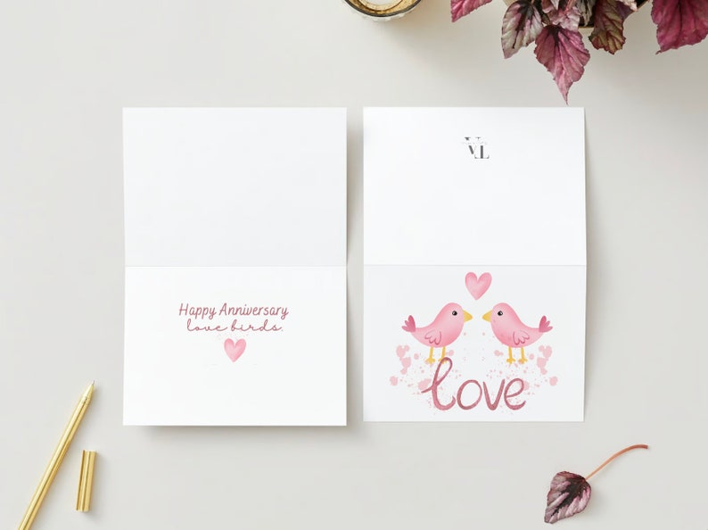 Love Birds Anniversary Card | Cute Anniversary Card | Wedding ...