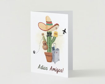 Safe Travels Greeting Card | Adios Amigos Card | Have A Muy Bien Trip Card | Travel Card | Adventure Greeting Card | Safe Travels Cards