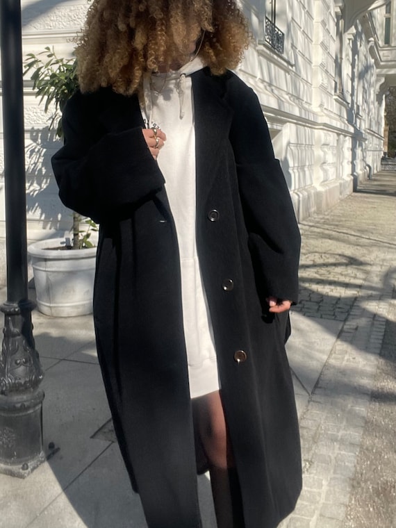 Classy black coat Vintage overcoat oversize Class… - image 3