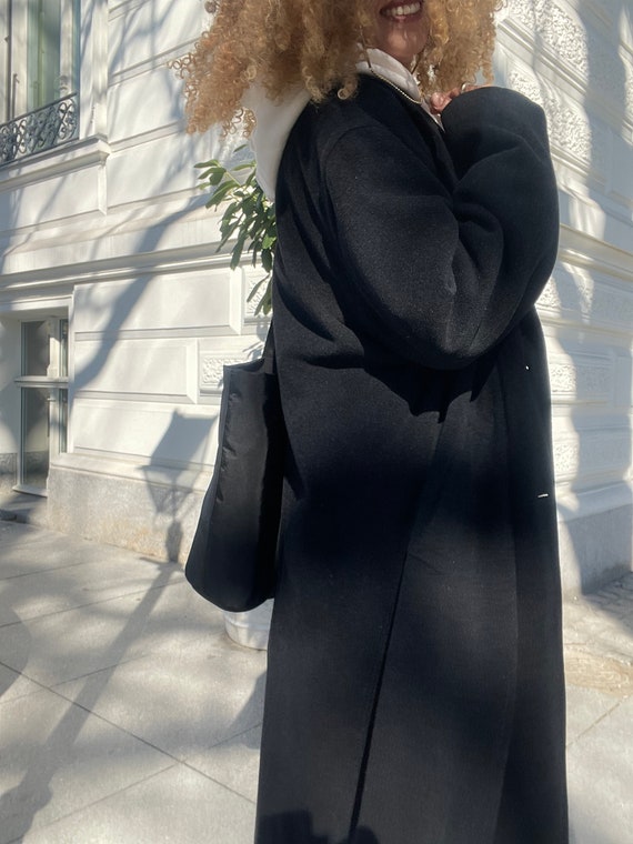 Classy black coat Vintage overcoat oversize Class… - image 6