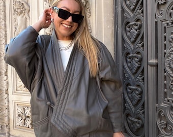 Vintage Azzedine Alaia Lamb Leather Trench Coat, Dolman Sleeves - Etsy