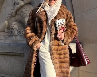 Luxury Rare Scandinavian Sapphire Blue Fox Full Length Fur Coat