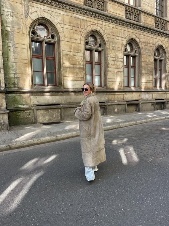 L-XL シアリング ヴィンテージ ロング レディース ジャケット