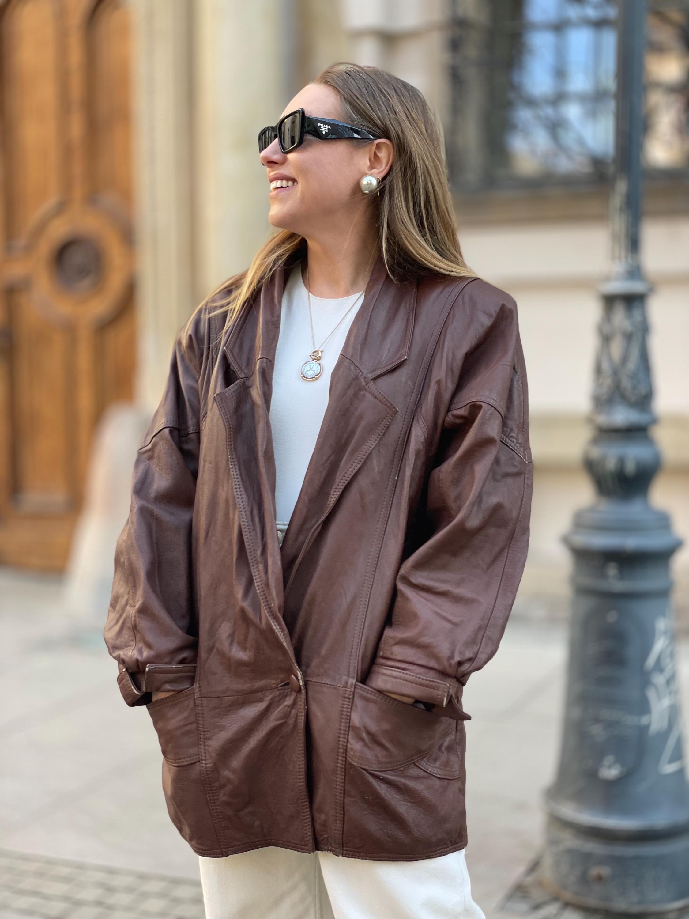 【殿】90s vintage leather jacket brown Vintage 80s-90s Rich Brown Leather Distressed Destroyed Bomber