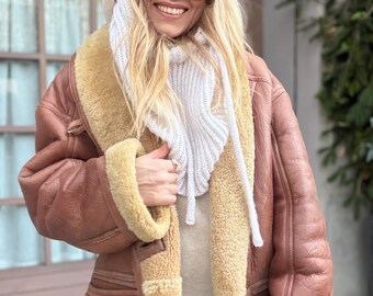 Vintage Lammfell Mantel lange Jacke 100% echtes natürliches Schaffell oversized Western unisex Leder lammy Frau Mann y2k 90s 80s
