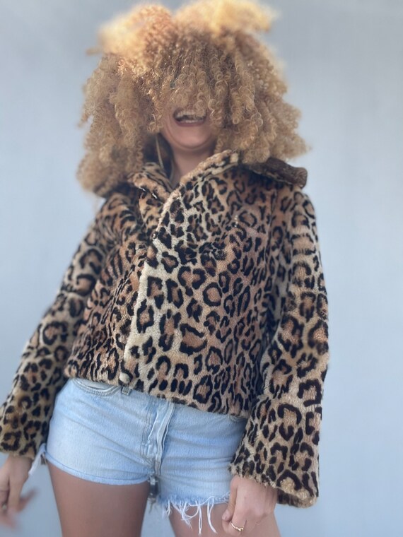 ★早期完売★LOW CLASSIC★FLUFFY FUR JACKET★大人気★ Unique Leopard Fur Luxury Vintage Jacket Short Retro