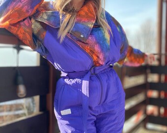 Generic Skianzug Damen Einteiler Skioverall Mode Drucken Wasserdicht
