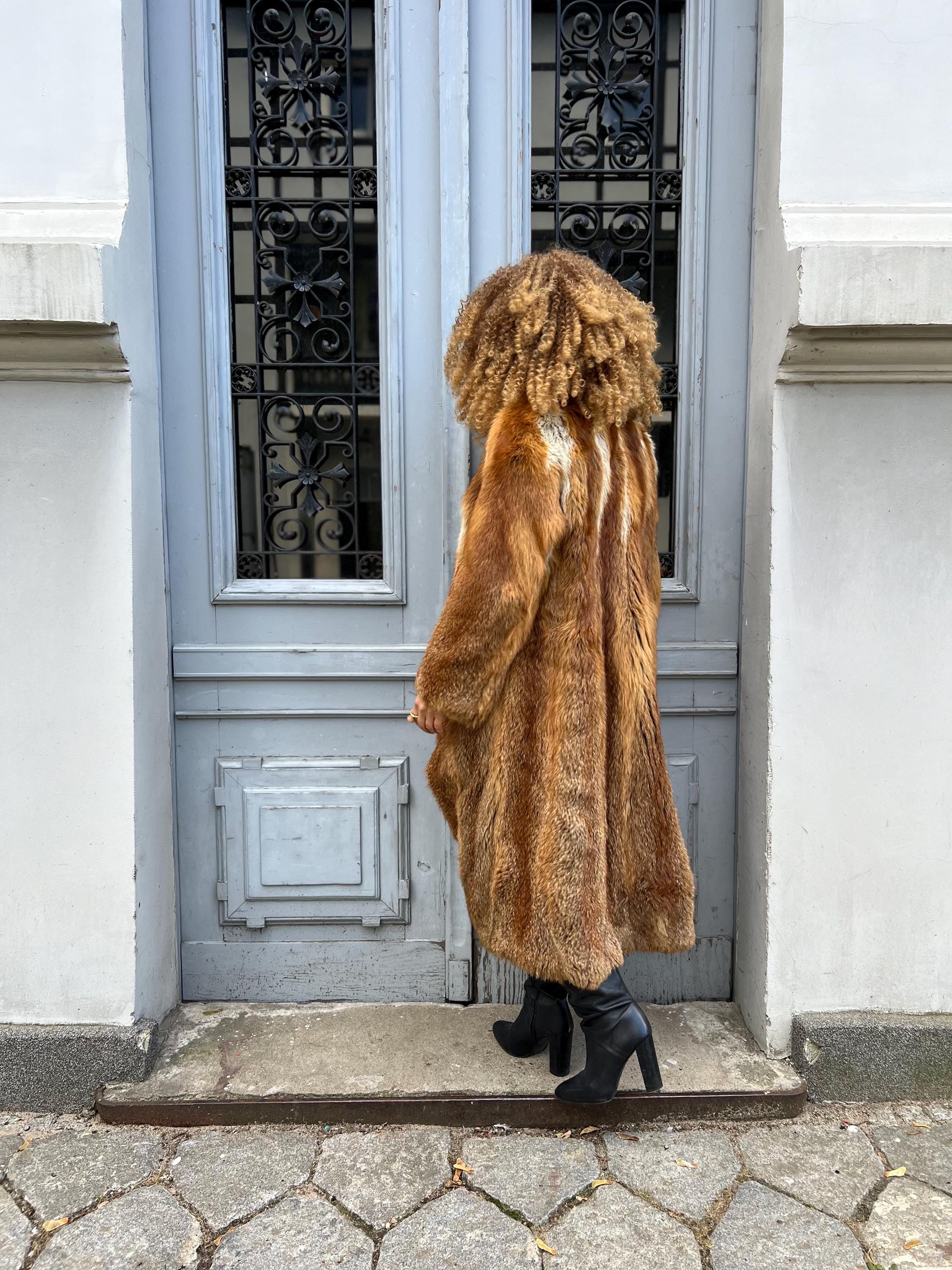 Naturalne prawdziwe futro Lis z lisa red fox fur ヴィンテージ mob