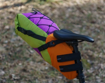 Colorful Rainproof Seat Bag: Orange, Purple, Light Green - 15L
