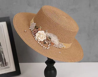 Sun Hat Wide Brim Straw Floppy Hand Woven Summer Holiday Straw Holiday Beach Fashion Hat Summer Travel Holiday Woman Seagrass