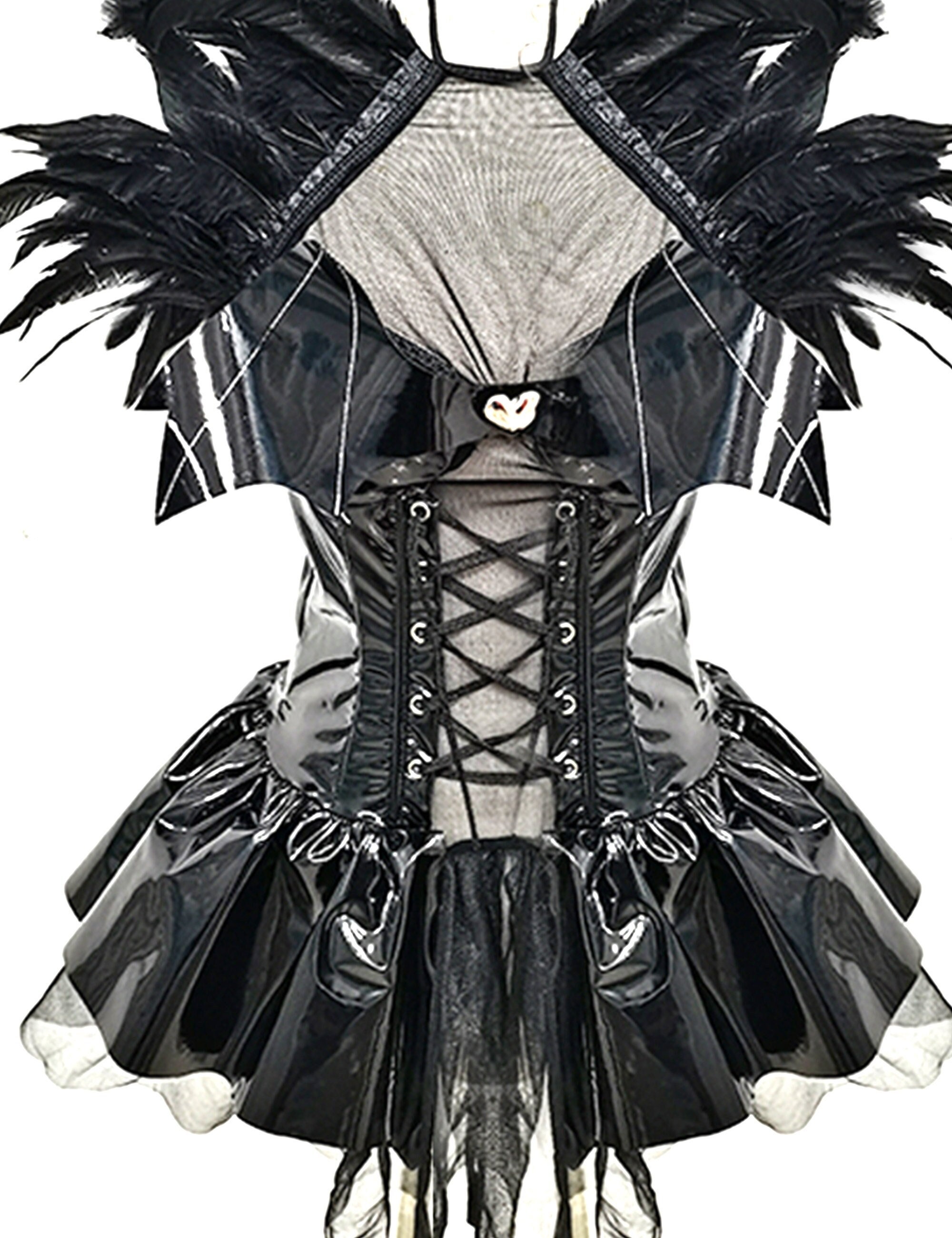Femme Châle Étole en Plumes Cape en Plume Poncho Noir Collier Plumes  Naturelles Épaule Châle Vêtement Danse Cosplay Halloween Fête Costume