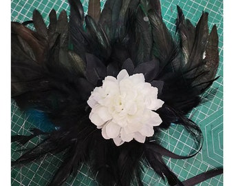 New Fashion Feather Flower Brooch Pin Wedding Suit Banquet Brooch Feather Flower Corsage Party Bar Feather Jewelry Shoulder Badges