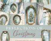 Christmas Clipart | Holiday Printables | Vintage  Illustrations | Reflections of Christmas – 16 Transparent PNGs + 5 Luxurious Designs