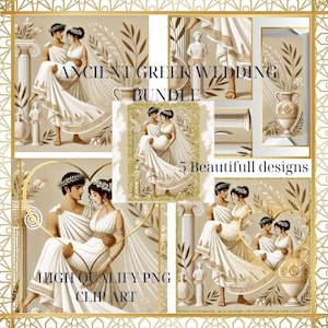 Mythologie grecque | Faire-part de mariage | Table de mariage | Clipart Bundle mariage grec ancien