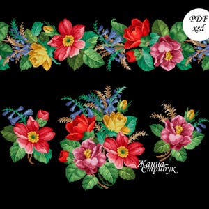cross stitch pattern Berlinwoolwork petitpoint PDF xsd